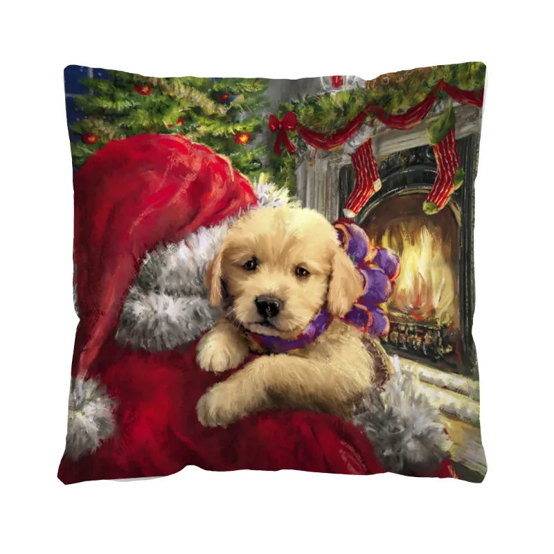 Christmas Glam Santa Claus Snowman short plush Pillow Cases Couch & Sofa Decor