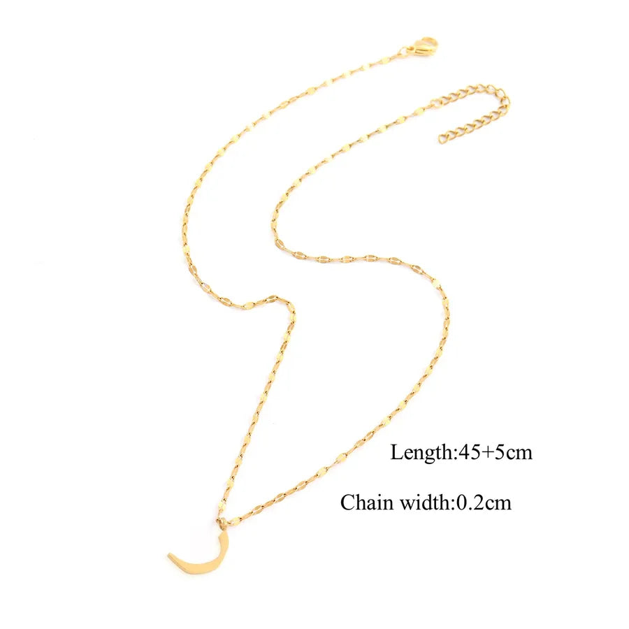 Wholesale Jewelry Casual Simple Style Arabic Letters 201 Stainless Steel 304 Stainless Steel Lip Chain Pendant Necklace