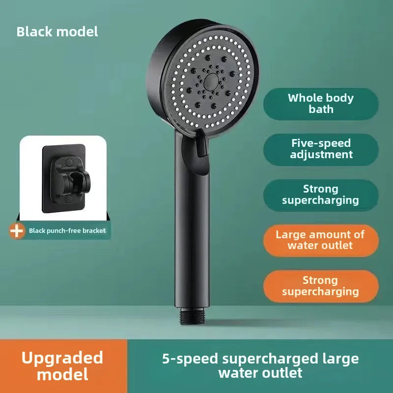 Pressurized Shower Head Shower Set Wholesale Black Samurai Home Bath Handheld Shower Head Bathroom Bracket