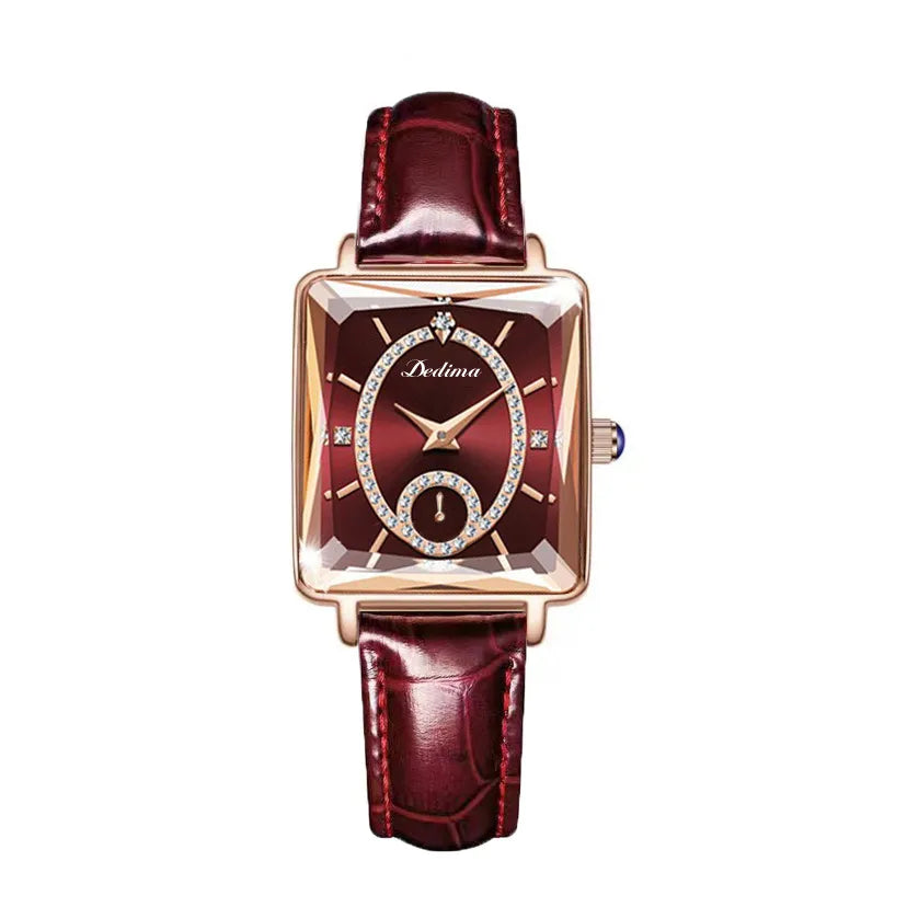 casual square double side snaps quartz women's watches