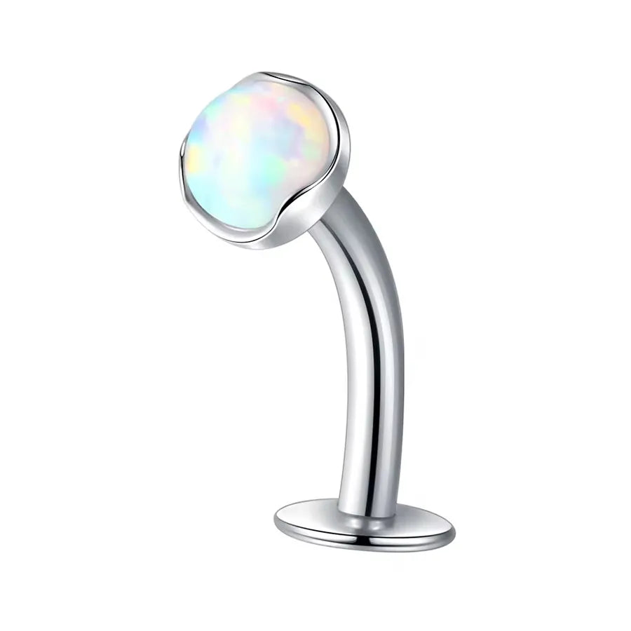 1 Piece Belly Rings Casual Vacation Beach Round Titanium Alloy Inlay Rhinestones Opal Belly Rings
