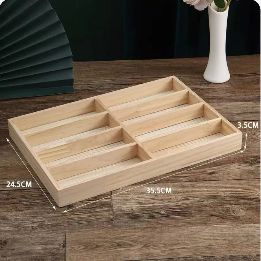 New Solid Wood Jewelry Storage Plate Bracelet Display Props Grid Empty Plate Storage Simple Style Wooden Material Jewelry Box
