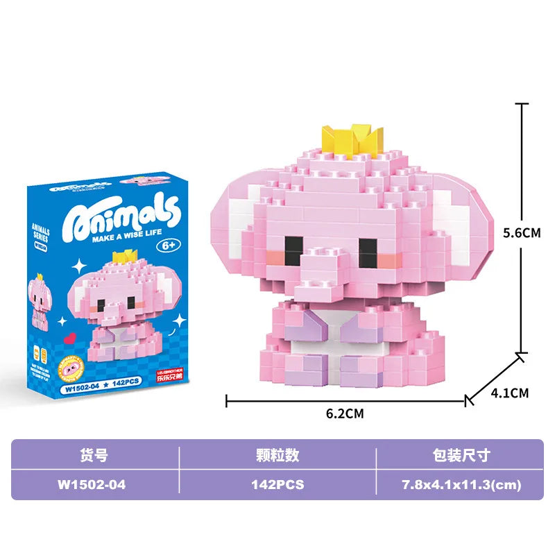 Children Unisex Animal Cartoon Plastic Building Toys