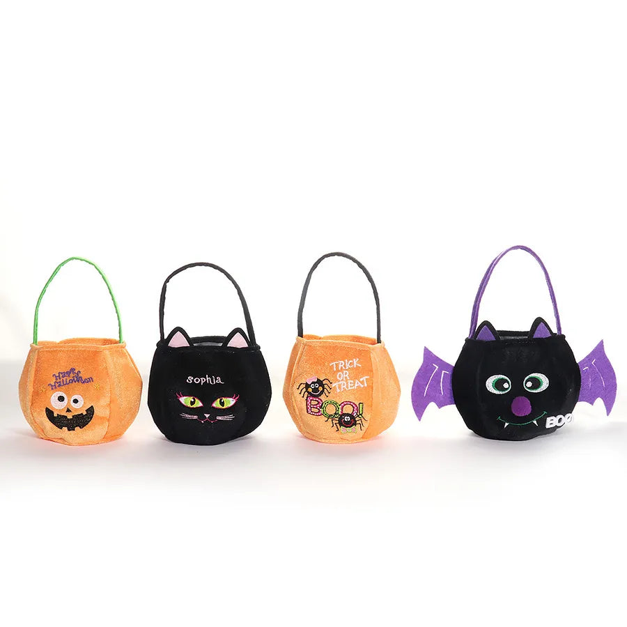 Halloween Decorations 3D Pumpkin Shaped Children's Gift Candy Bag Creative Handheld Festival Decoration Velvet Material