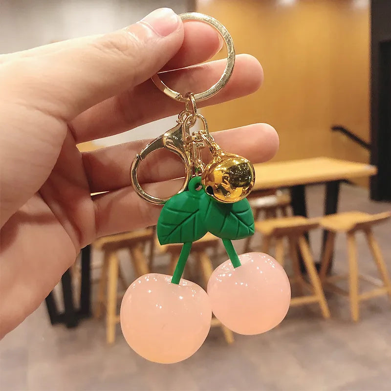 1 Piece Cute Modern Style Cherry Alloy Resin Unisex Lobster Trigger Clasp Closure Bag Pendant Keychain