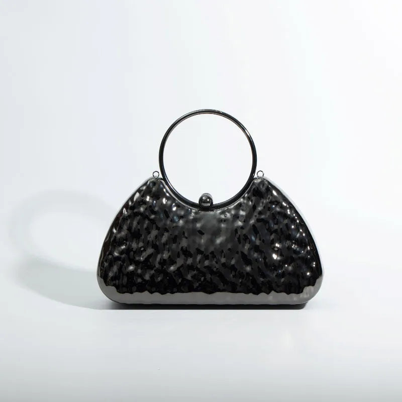 Gold Silver Black Arylic Solid Color Dumpling Shape Evening Bags