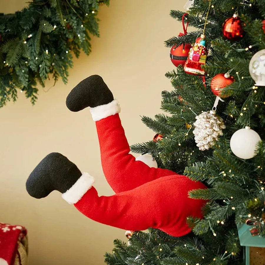 Christmas Tree Decoration Plush Elf Leg Home Decorations Santa Claus Fairy Tale Style Festive Polyester Artwork Hanging Ornament