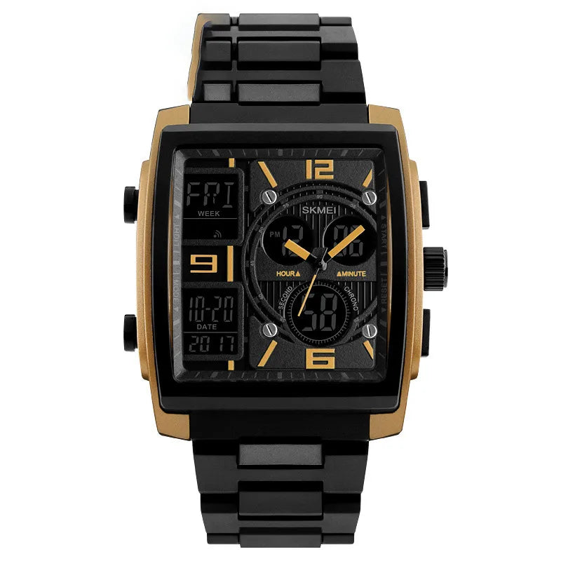 fashion square single folding buckle electronic men's watches