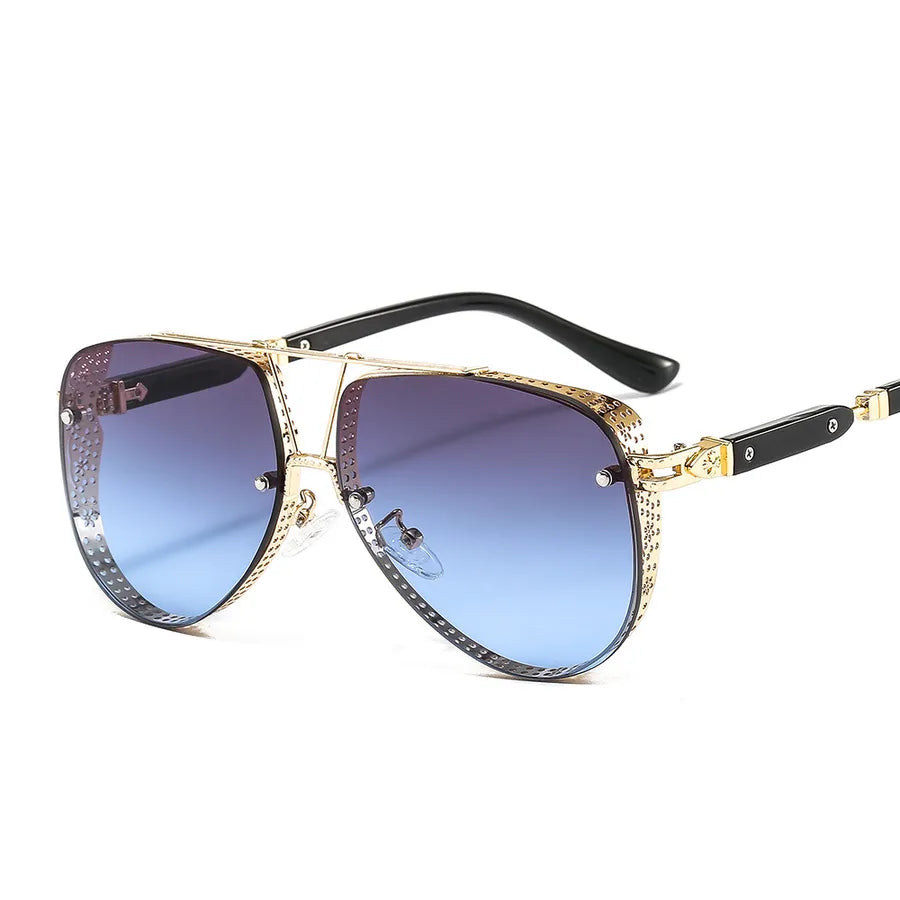 men's fashion solid color pc round frame full frame sunglasses