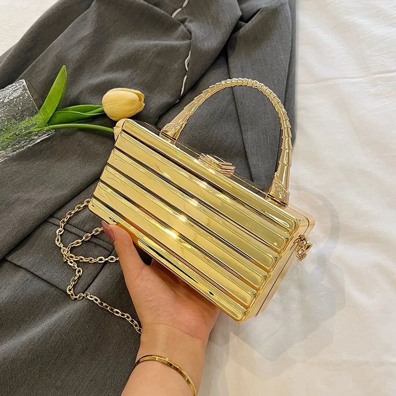 women's small all seasons arylic solid color classic style square lock clasp handbag
