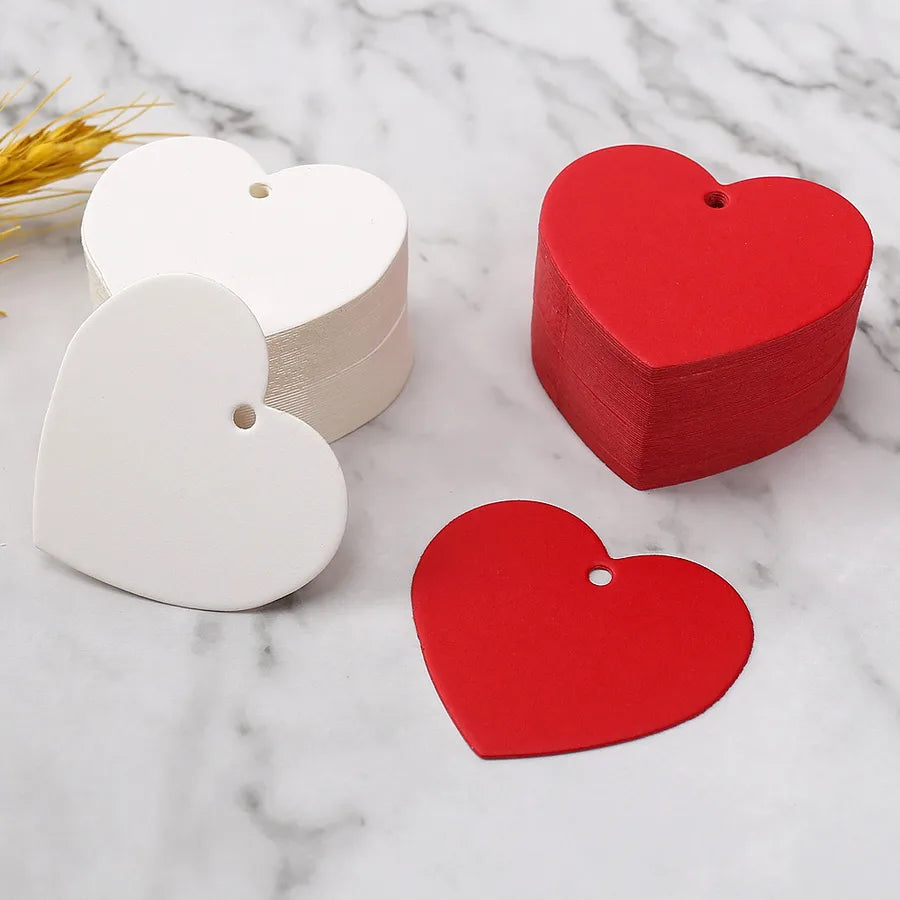 New Love Tag Kraft Paper Blank Heart Card   Valentine's Day Red Label