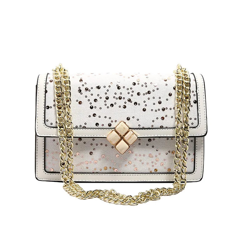 Women's Medium Pu Leather Solid Color Streetwear Square Magnetic Buckle Crossbody Bag