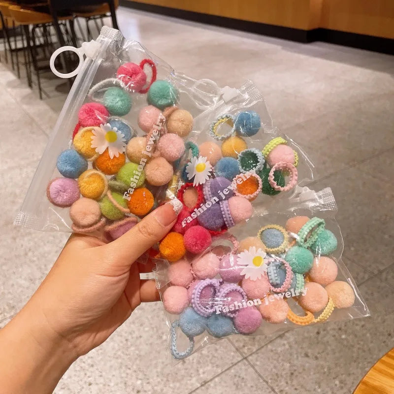 Cute Simple Style Girl'S Hairball Cloth Hair Tie