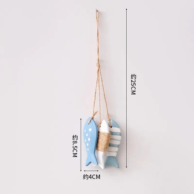 Cute Marine Style Hippocampus Fish Wood pendant Wall Art