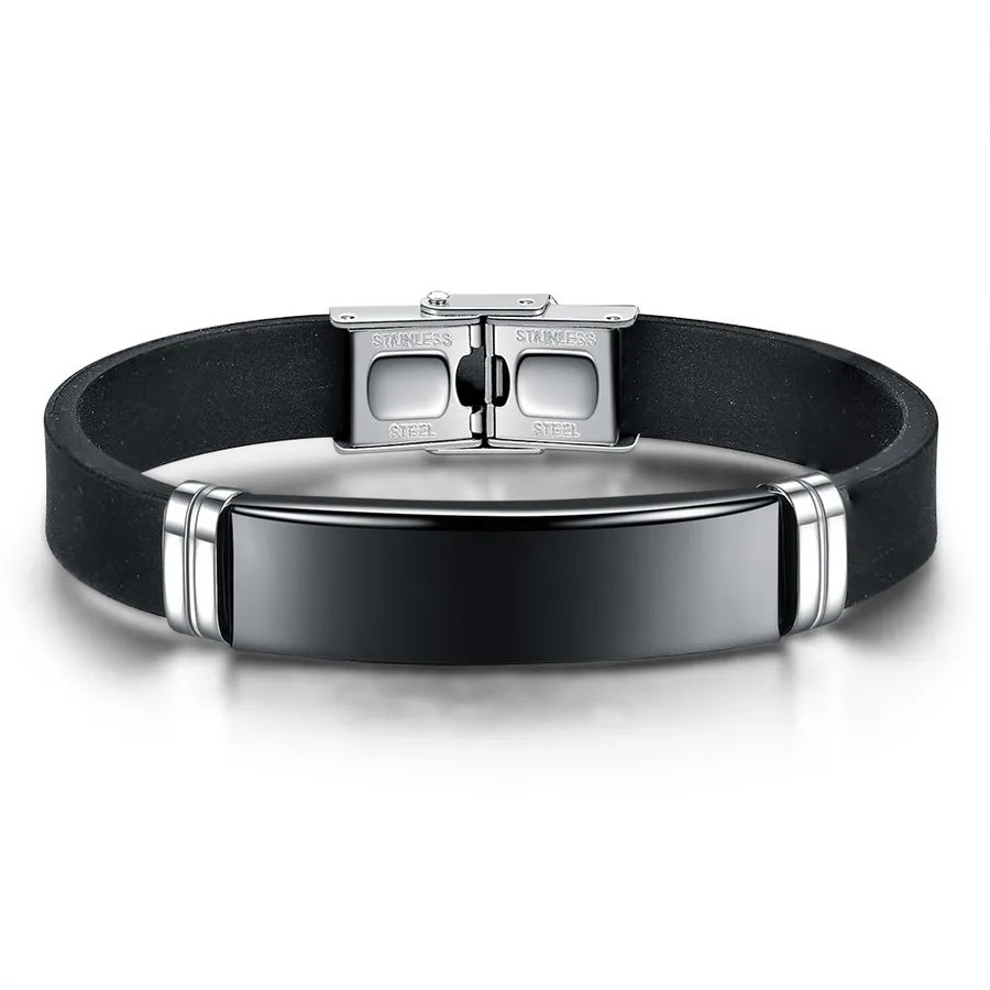new retro style titanium steel men's leather bracelet