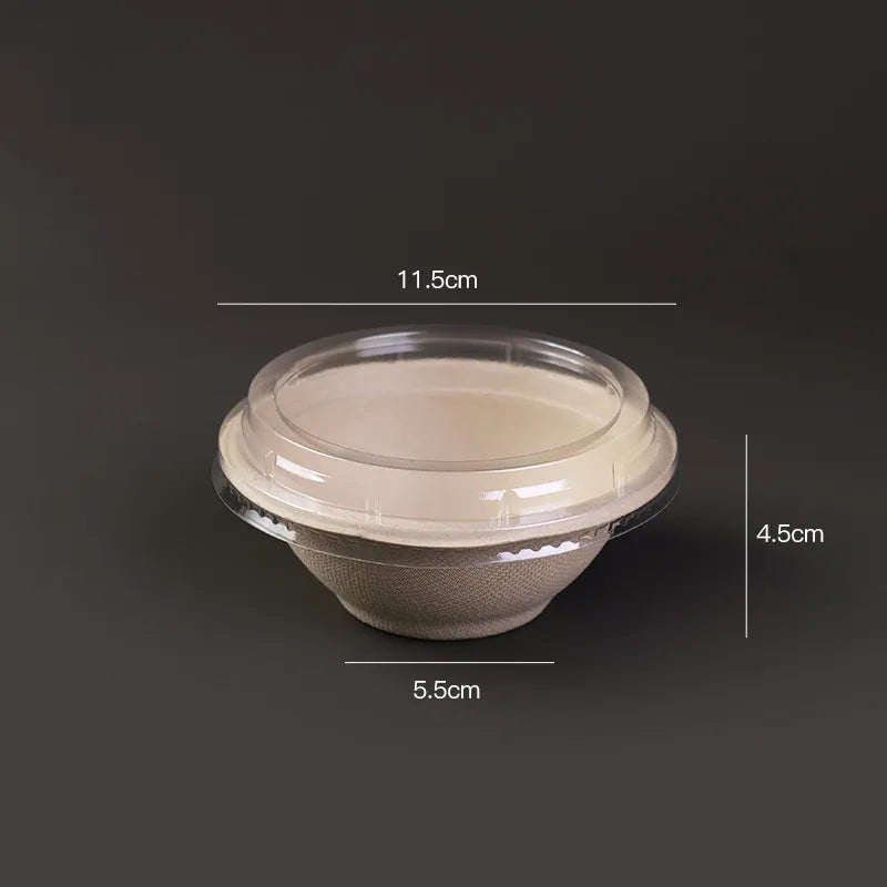 Disposable paper bowl tableware set paper bowl commercial household bowl degradable whole box disposable round bowl