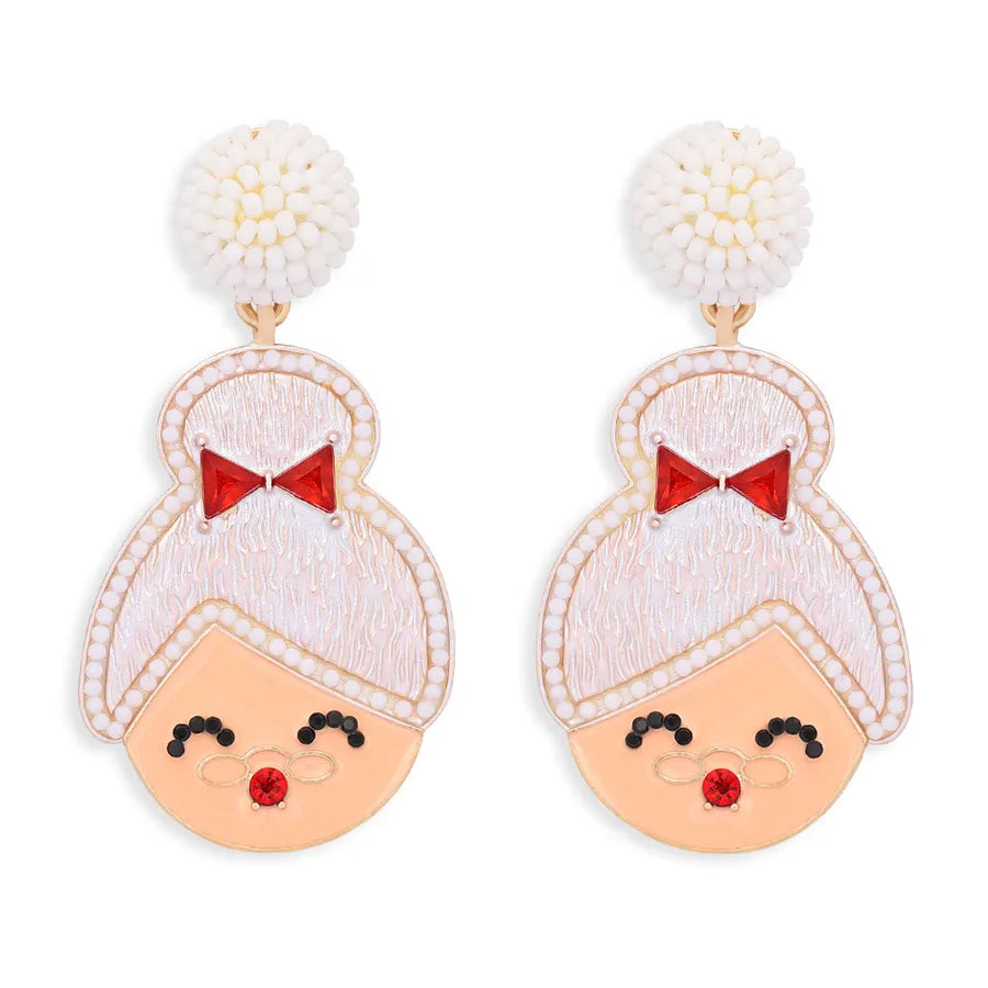 Christmas Cartoon Style Exaggerated Novelty Diamond Alloy Artificial Gemstones Earrings
