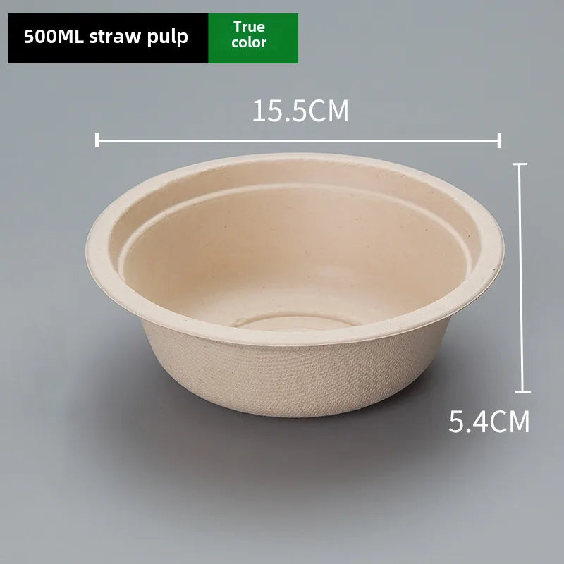 Disposable paper bowl tableware set paper bowl commercial household bowl degradable whole box disposable round bowl