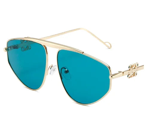 Hawaiian Tropical Geometric Ac Polygon Full Frame Women's Sunglasses