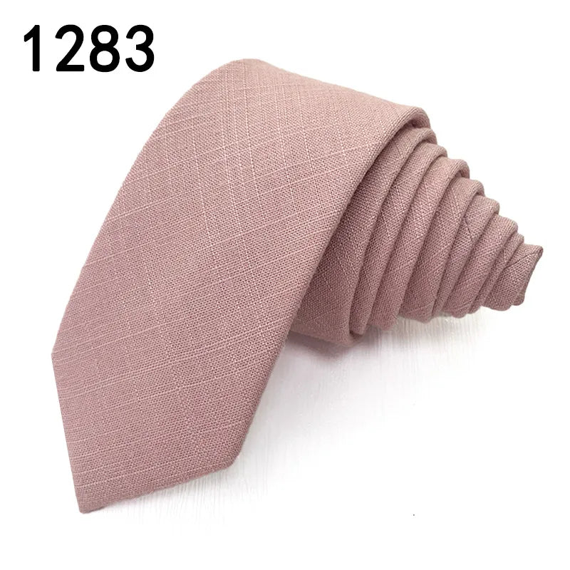 Casual Solid Color Cotton Men's Tie
