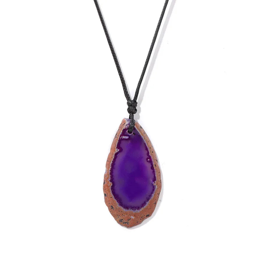 stone agate piece necklace energy stone irregular shape pendant simple pendant birthstone necklace wholesale