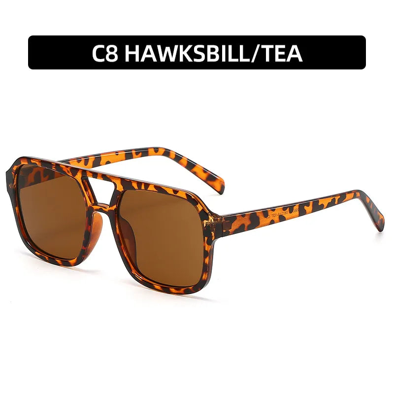 women's casual fashion sports geometric resin square full frame sunglasses