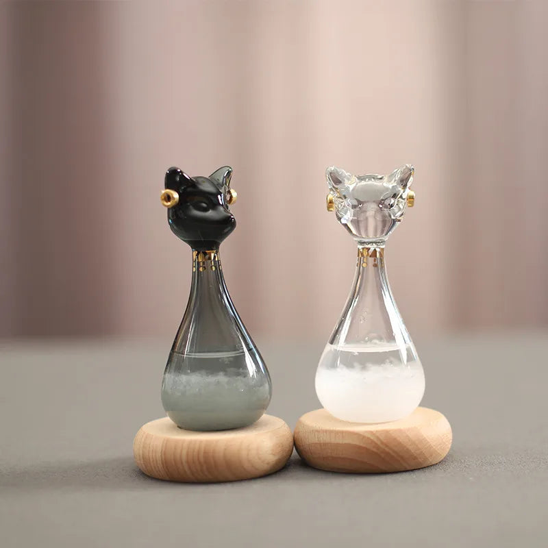Cute Cat Glass Ornaments Artificial Decorations