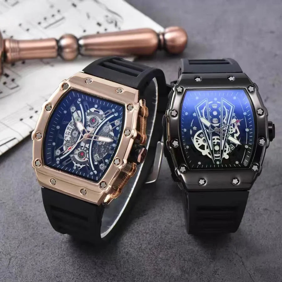 fashion geometric buckle quartz men's watches