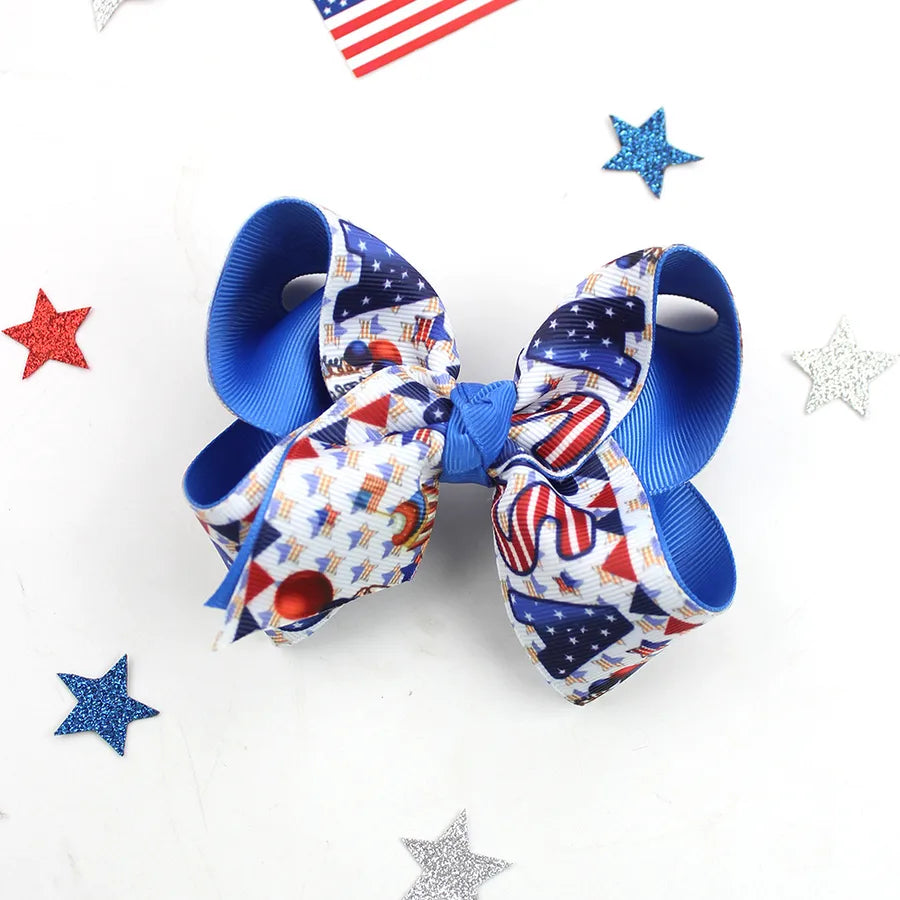 Independence Day Hairpin American Flag Bow Hair Accessories Children Girl Cute Headwear Patriotic Hairpin
