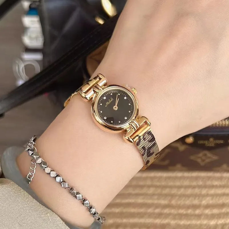 Vintage Style Classic Style Geometric Leopard Single Folding Buckle Quartz Watch Women's Watches