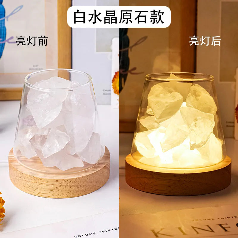 Chinoiserie Retro Geometric Crystal Ornaments Aromatherapy Small Night Lamp Lighting Accessories