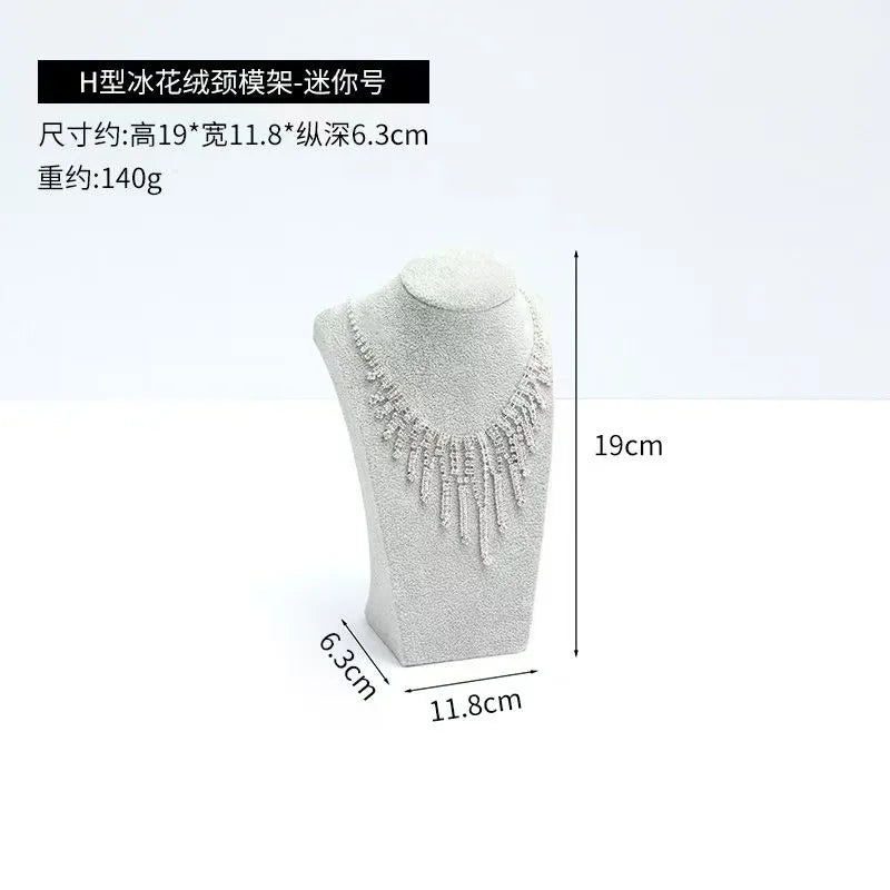 Modern Simplicity Jewelry Necklace Display Stand Counter Display Props Mannequin Pendant Holder Velvet Leather Material