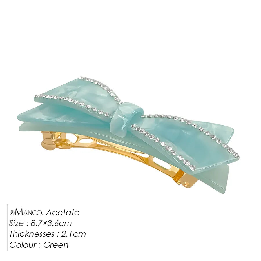 EManco French Light Luxury Retro Flowing Diamond-Studded Bow Hair Clip Socialite Temperament New Hairpin Elegant Hair Accessory