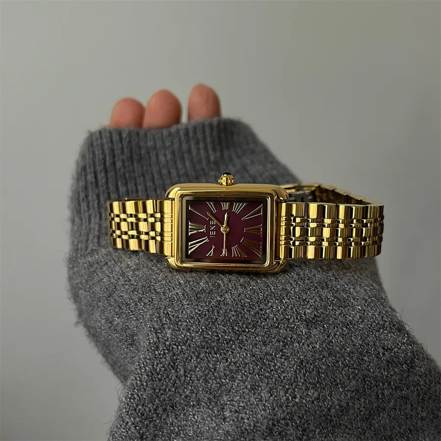 Casual Luxurious Square Double Side Snaps Quartz Watch