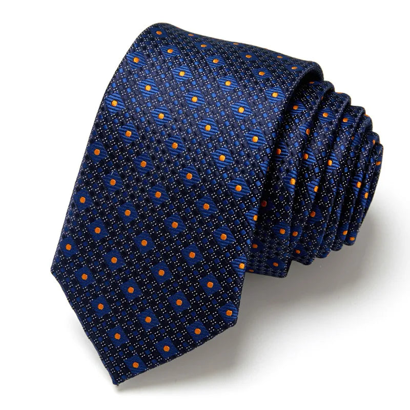 casual geometric waves polyester polyester yarn men's tie