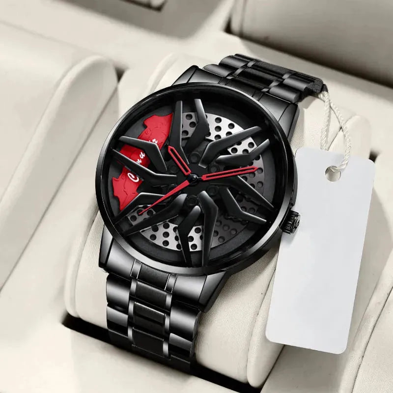 casual geometric single folding buckle quartz men's watches