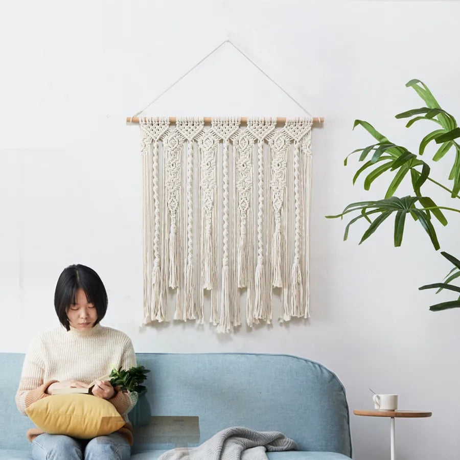 New Cotton Rope Hand-woven Tapestry Home Bedroom Decorative Room Decorative Wall Decorative Bohemian Style Tapestry
