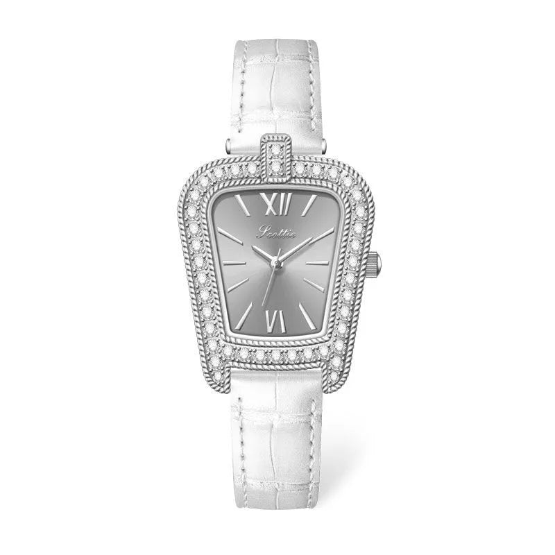 Casual Simple Style Solid Color Buckle Quartz Watch