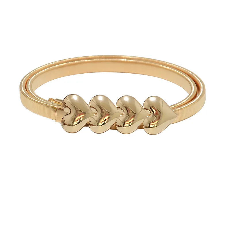 fashion geometric heart shape metal women's chain belts
