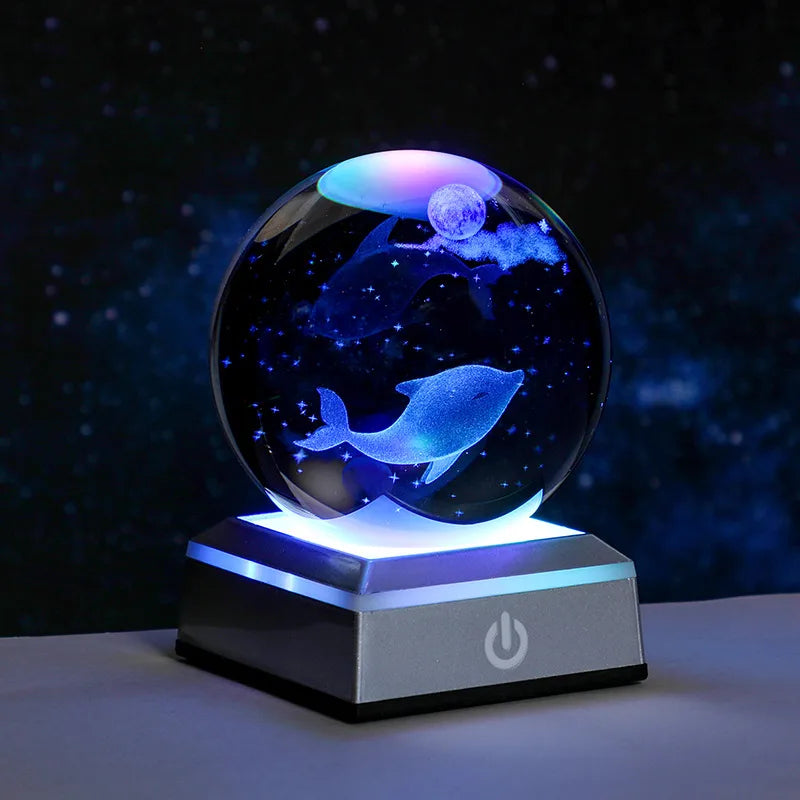 Simple Style Solar System Starry Sky Dolphin Crystal Holiday Daily Ornaments Led Lights Night Lights