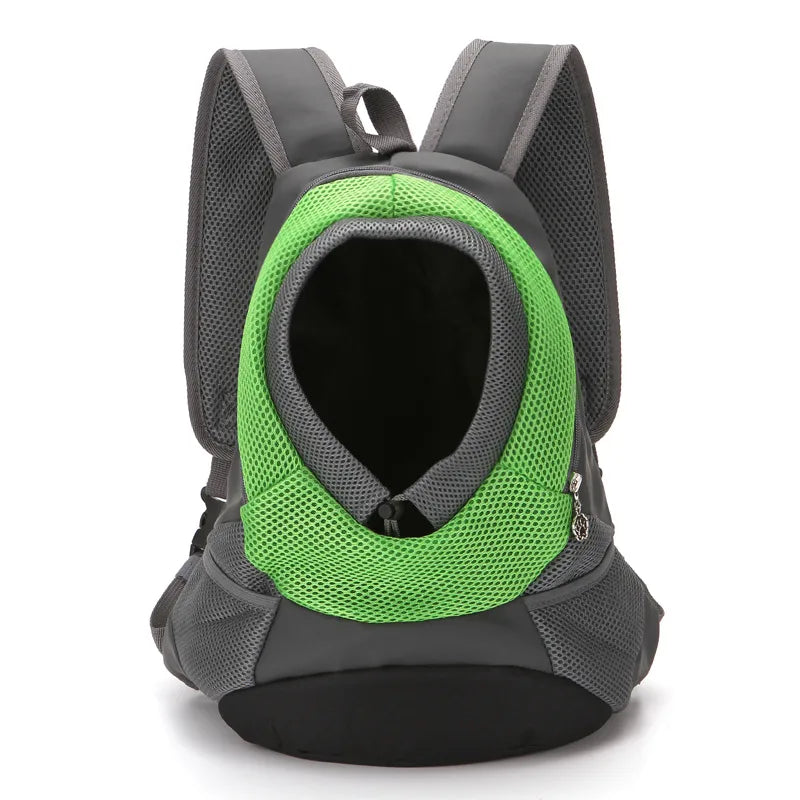 simple style pu leather canvas net color block pets backpack