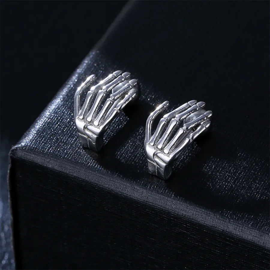 hip-hop hand stainless steel plating earrings 1 pair