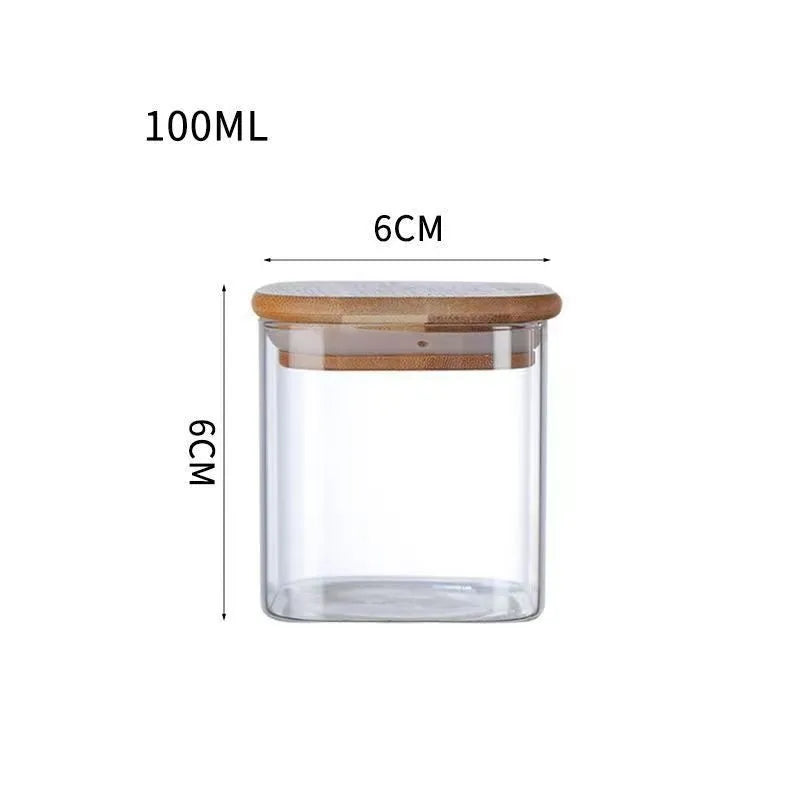 Simple Style Solid Color Glass Storage Container Box
