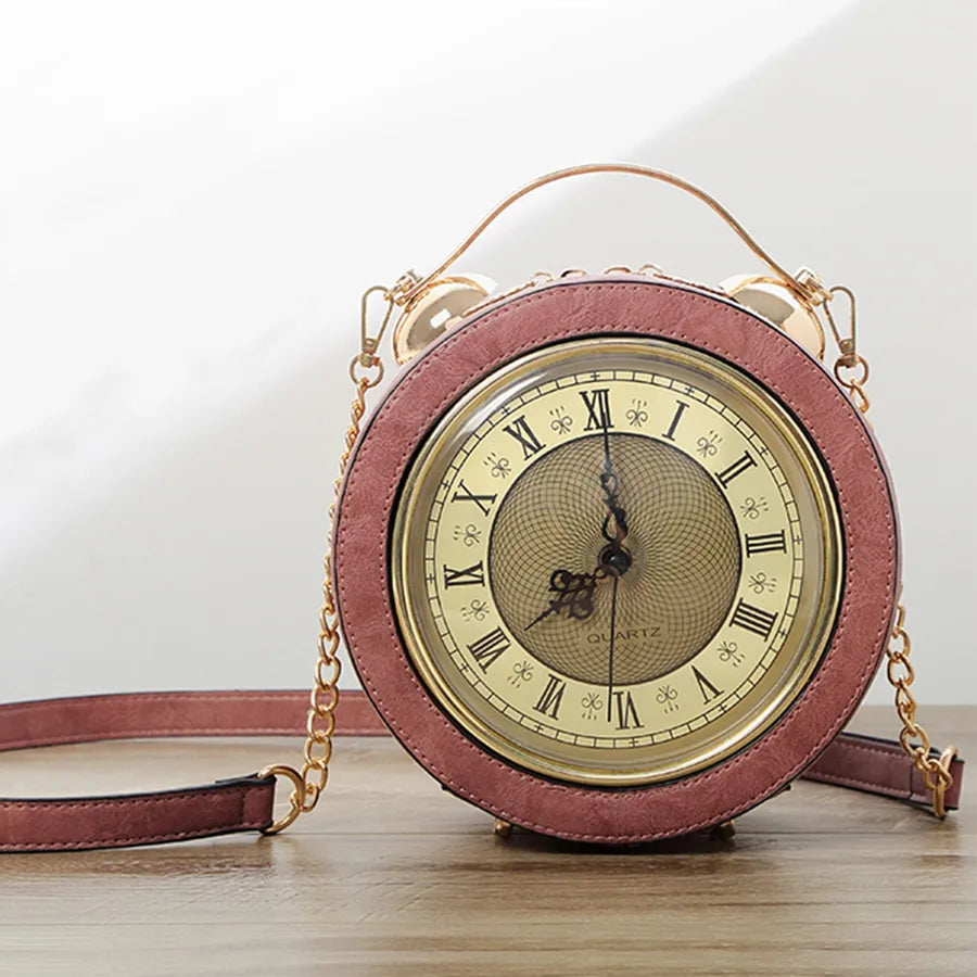 Vintage Handbag Round Clock Bag