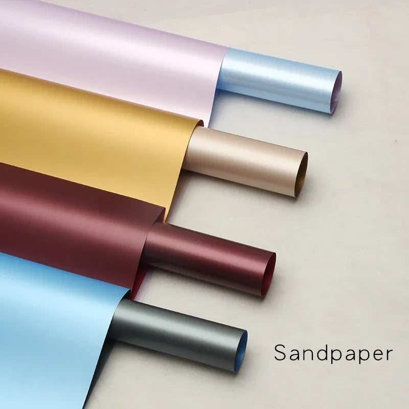 Elegant Romantic Solid Color Gold Sand Paper Daily Date Korean Floral Wrapping Paper Party Supplies Gift Wrapping Supplies 1 Pack of 20 Sheets