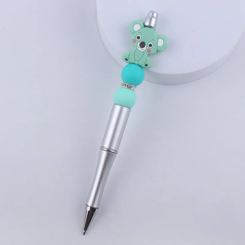 creative cartoon animal silicone bead color ballpoint pen
