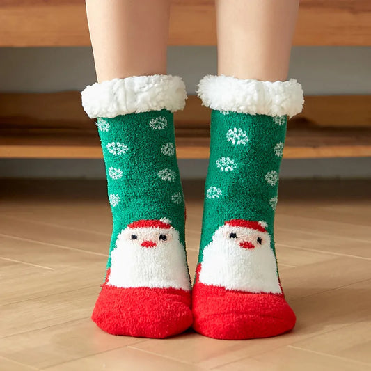 Christmas Sweet Women's Cartoon Polyacrylonitrile Fiber Crew Socks A Pair
