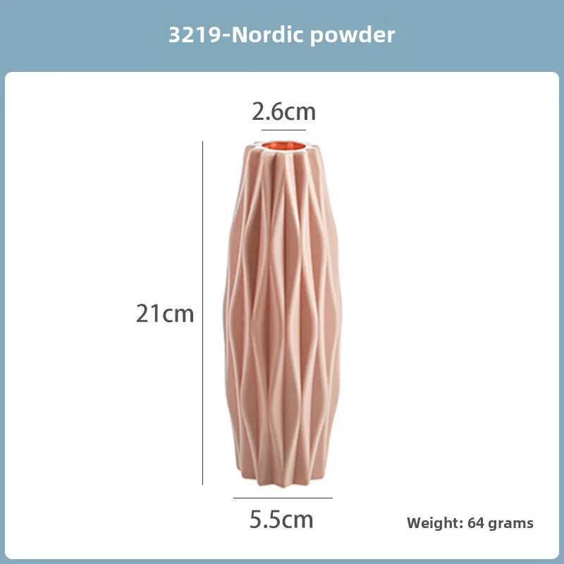 Imitation Ceramic Vase Nordic Plastic Vase Morandi Living Room Ornaments Vase Hydroponic Creative Vase Wholesale