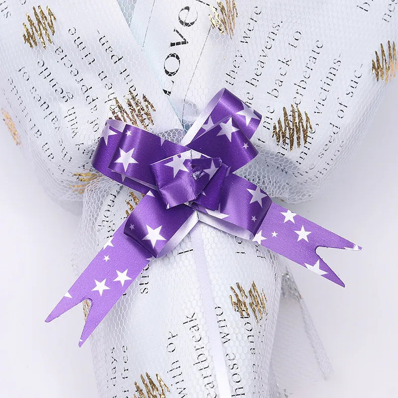Free Shipping 15# Trumpeter Flower Christmas Holiday Decoration Gift Packaging PP Plastic Flower Bow Ribbon
