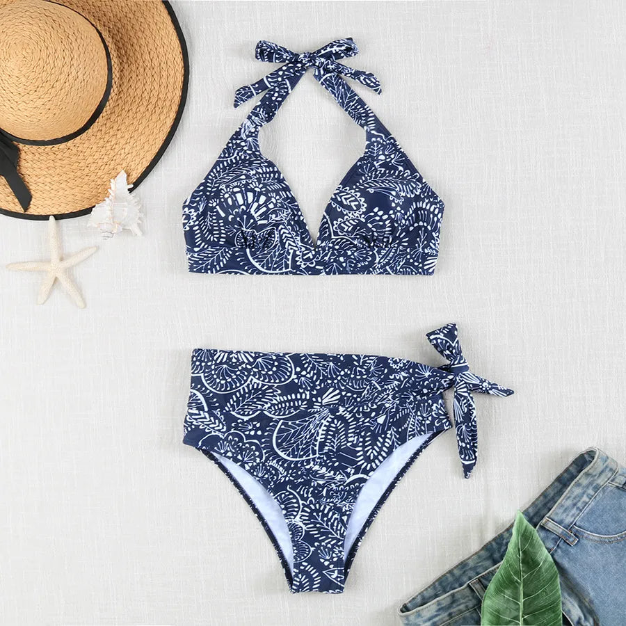 Women's Waves 2 Pieces Set Bikinis Swimwear